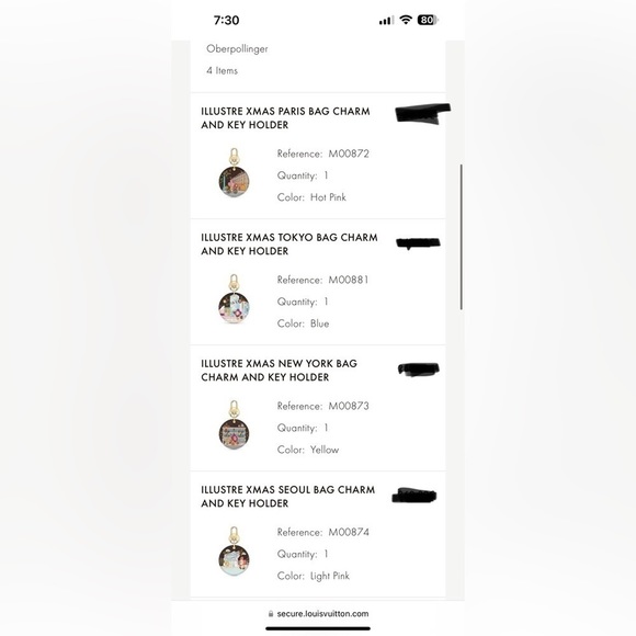 NWT Louis Vuitton 2022 Holiday Illustrate Tokyo Bag Charm & Key Holder // Blue - Picture 10 of 10